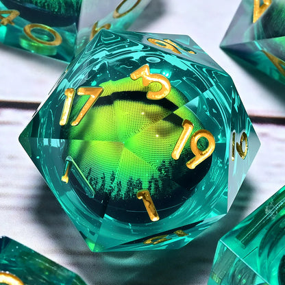 7PCS resin Dice Set Dragon and Dungeon Polyhedral  Dice, Punk Style Role-Play RPG Explorer MTG Pioneer Game DND Dice Set