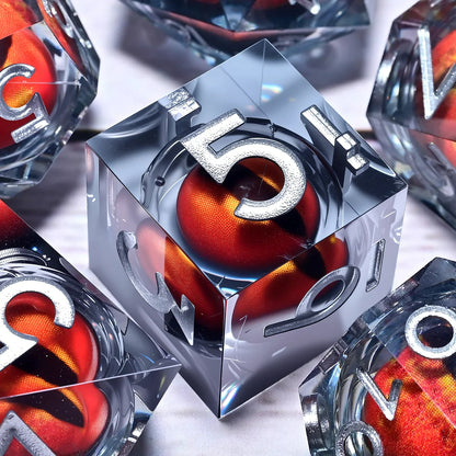 7PCS resin Dice Set Dragon and Dungeon Polyhedral  Dice, Punk Style Role-Play RPG Explorer MTG Pioneer Game DND Dice Set