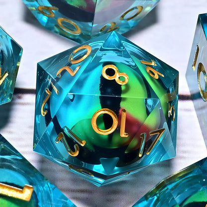 7PCS resin Dice Set Dragon and Dungeon Polyhedral  Dice, Punk Style Role-Play RPG Explorer MTG Pioneer Game DND Dice Set