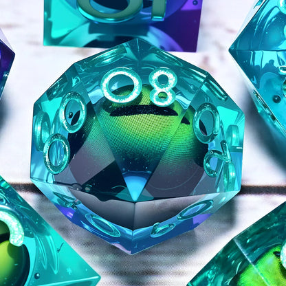 Set de 7 dés en résine pour Donjons et Dragons, dés polyédriques style punk pour jeux de rôle RPG, jeux d'exploration, MTG, Pioneer et DND.