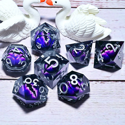 7PCS resin Dice Set Dragon and Dungeon Polyhedral  Dice, Punk Style Role-Play RPG Explorer MTG Pioneer Game DND Dice Set