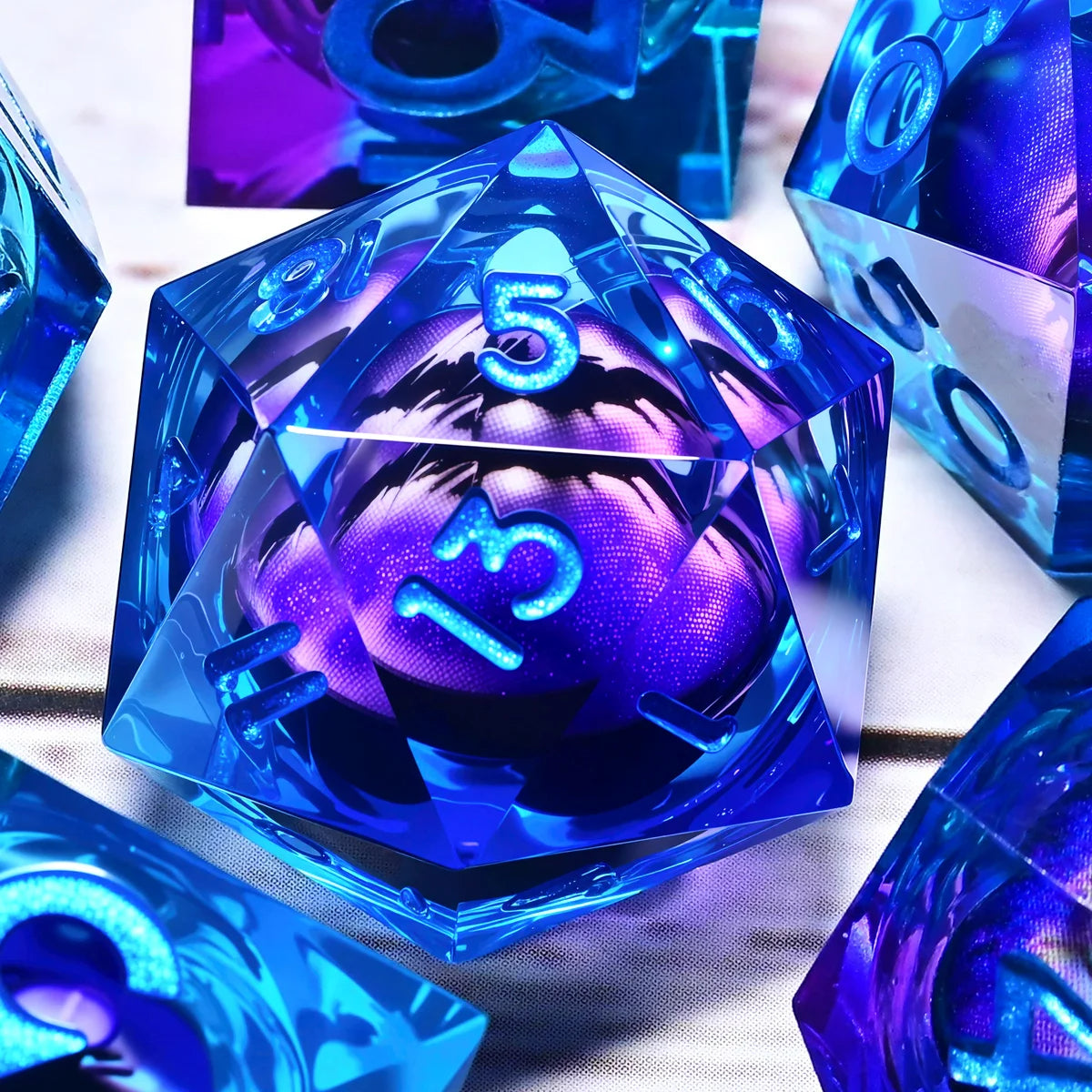 7PCS resin Dice Set Dragon and Dungeon Polyhedral  Dice, Punk Style Role-Play RPG Explorer MTG Pioneer Game DND Dice Set
