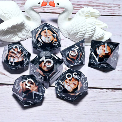 7PCS resin Dice Set Dragon and Dungeon Polyhedral  Dice, Punk Style Role-Play RPG Explorer MTG Pioneer Game DND Dice Set