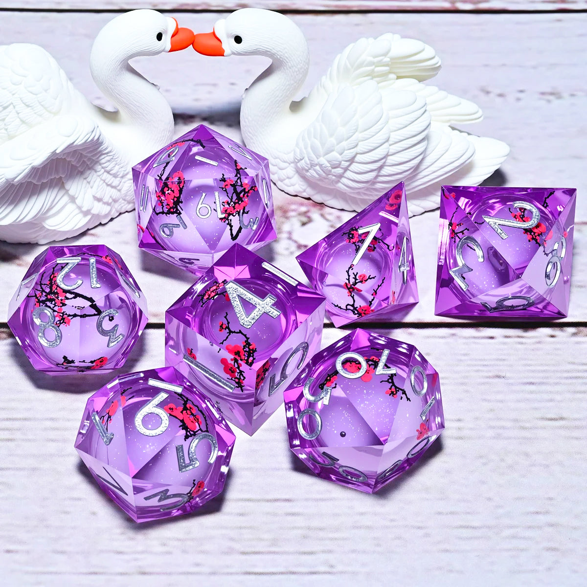 7PCS resin Dice Set Dragon and Dungeon Polyhedral  Dice, Punk Style Role-Play RPG Explorer MTG Pioneer Game DND Dice Set