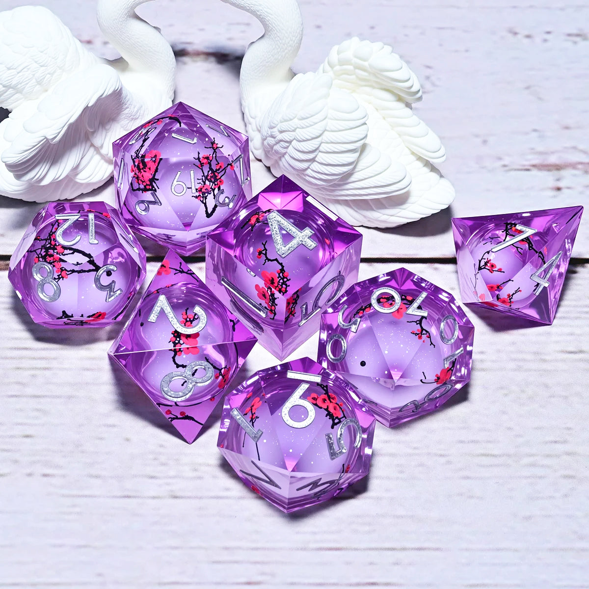 7PCS resin Dice Set Dragon and Dungeon Polyhedral  Dice, Punk Style Role-Play RPG Explorer MTG Pioneer Game DND Dice Set
