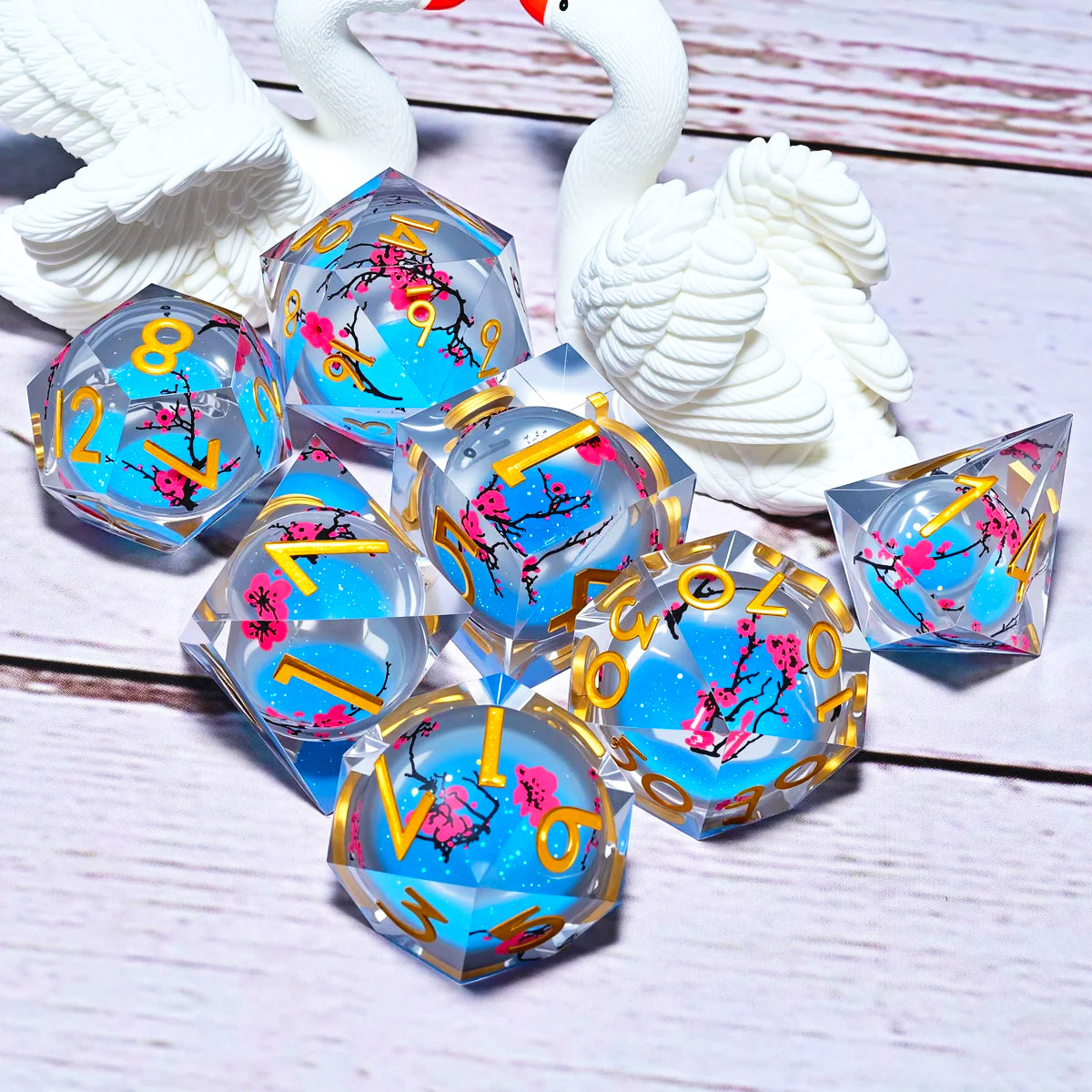 Set de 7 dés en résine pour Donjons et Dragons, dés polyédriques style punk pour jeux de rôle RPG, jeux d'exploration, MTG, Pioneer et DND.