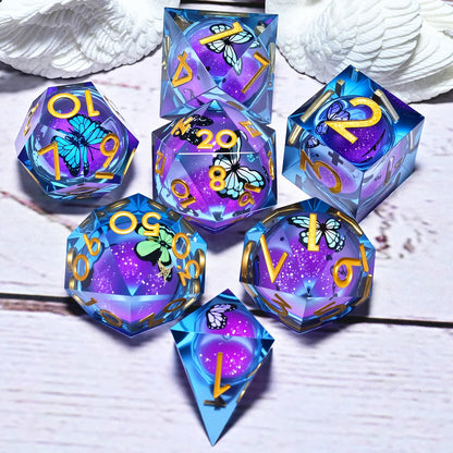7PCS resin Dice Set Dragon and Dungeon Polyhedral  Dice, Punk Style Role-Play RPG Explorer MTG Pioneer Game DND Dice Set
