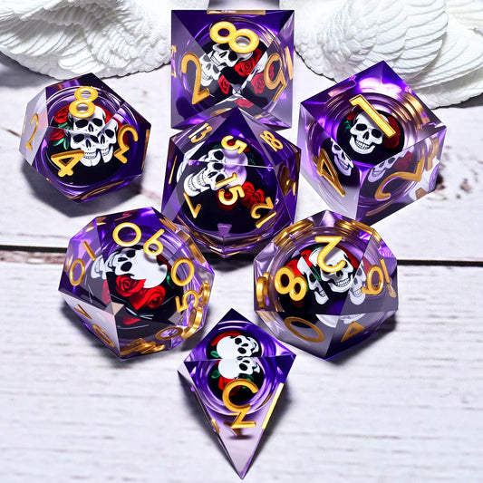 7PCS resin Dice Set Dragon and Dungeon Polyhedral  Dice, Punk Style Role-Play RPG Explorer MTG Pioneer Game DND Dice Set