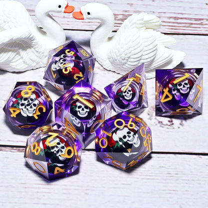 Set de 7 dés en résine pour jeux de rôle, style punk, idéal pour Dungeons & Dragons, MTG et autres jeux de société.