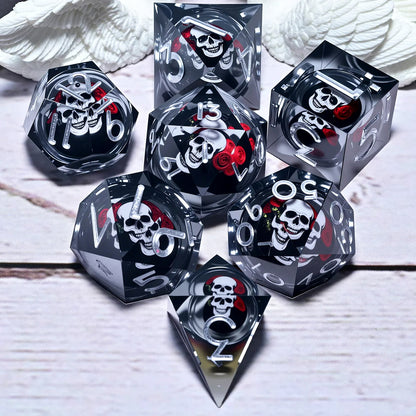 7PCS resin Dice Set Dragon and Dungeon Polyhedral  Dice, Punk Style Role-Play RPG Explorer MTG Pioneer Game DND Dice Set