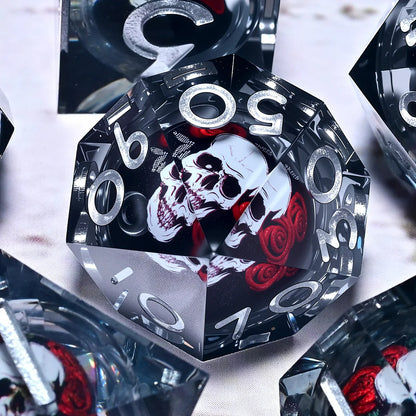 7PCS resin Dice Set Dragon and Dungeon Polyhedral  Dice, Punk Style Role-Play RPG Explorer MTG Pioneer Game DND Dice Set