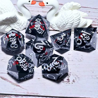 7PCS resin Dice Set Dragon and Dungeon Polyhedral  Dice, Punk Style Role-Play RPG Explorer MTG Pioneer Game DND Dice Set