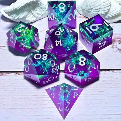 Jeu de 7 dés en résine pour Donjons et Dragons, dés polyédriques style punk pour jeux de rôle, RPG, MTG, explorateur et DND
