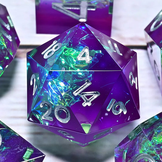 7PCS resin Dice Set Dragon and Dungeon Polyhedral  Dice, Punk Style Role-Play RPG Explorer MTG Pioneer Game DND Dice Set