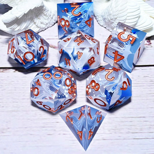 7PCS resin Dice Set Dragon and Dungeon Polyhedral  Dice, Punk Style Role-Play RPG Explorer MTG Pioneer Game DND Dice Set