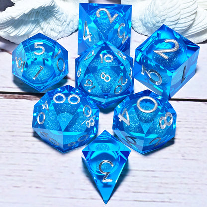 7PCS resin Dice Set Dragon and Dungeon Polyhedral  Dice, Punk Style Role-Play RPG Explorer MTG Pioneer Game DND Dice Set