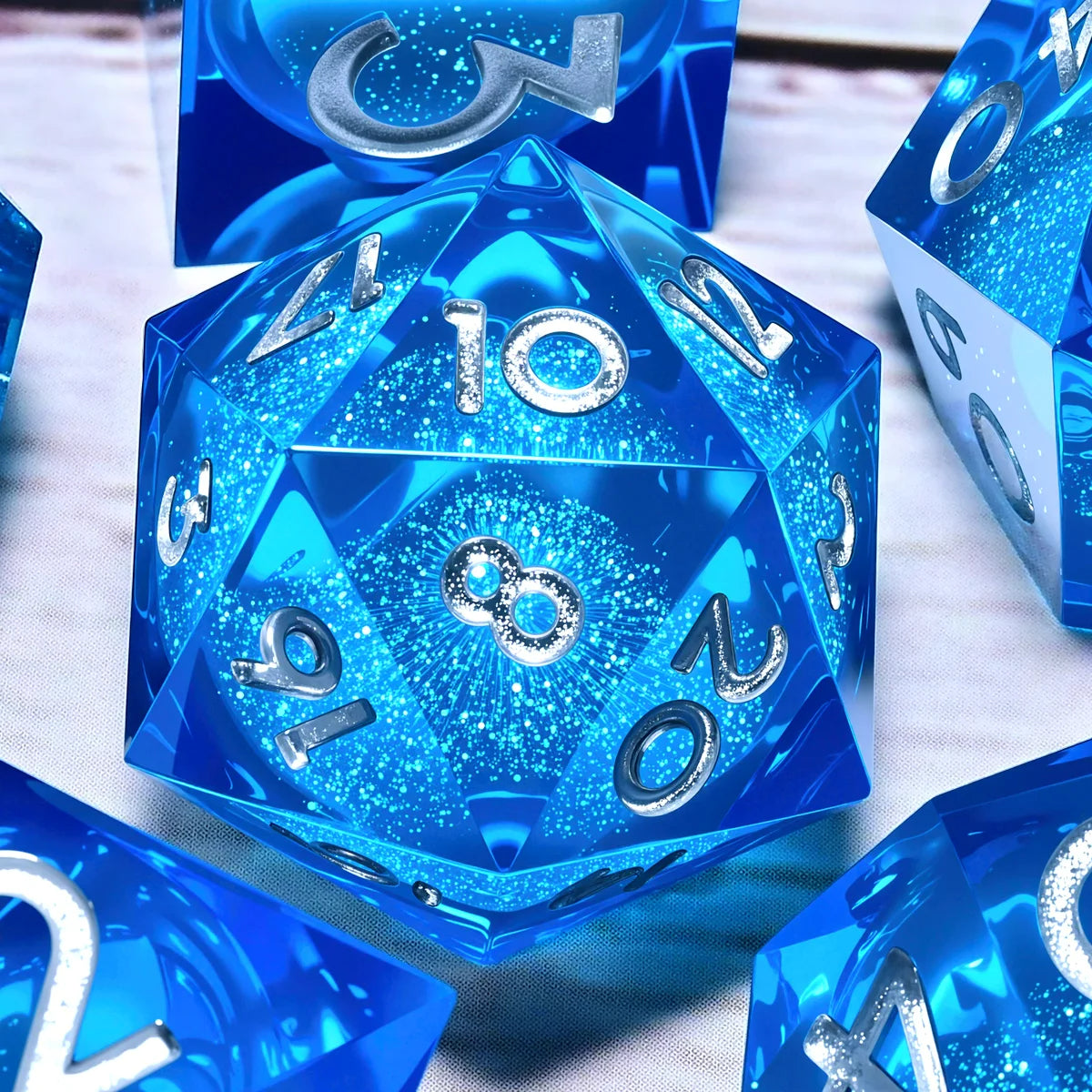 7PCS resin Dice Set Dragon and Dungeon Polyhedral  Dice, Punk Style Role-Play RPG Explorer MTG Pioneer Game DND Dice Set