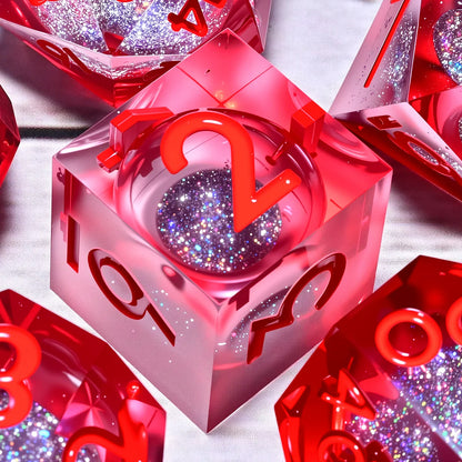 7PCS resin Dice Set Dragon and Dungeon Polyhedral  Dice, Punk Style Role-Play RPG Explorer MTG Pioneer Game DND Dice Set