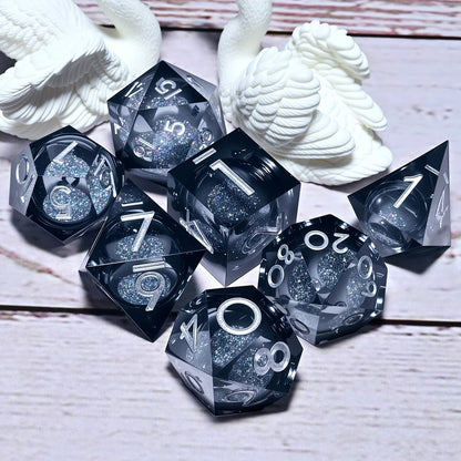 7PCS resin Dice Set Dragon and Dungeon Polyhedral  Dice, Punk Style Role-Play RPG Explorer MTG Pioneer Game DND Dice Set
