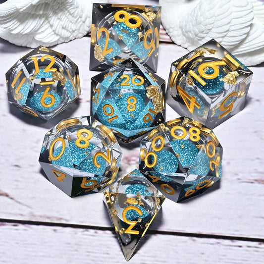7PCS resin Dice Set Dragon and Dungeon Polyhedral  Dice, Punk Style Role-Play RPG Explorer MTG Pioneer Game DND Dice Set