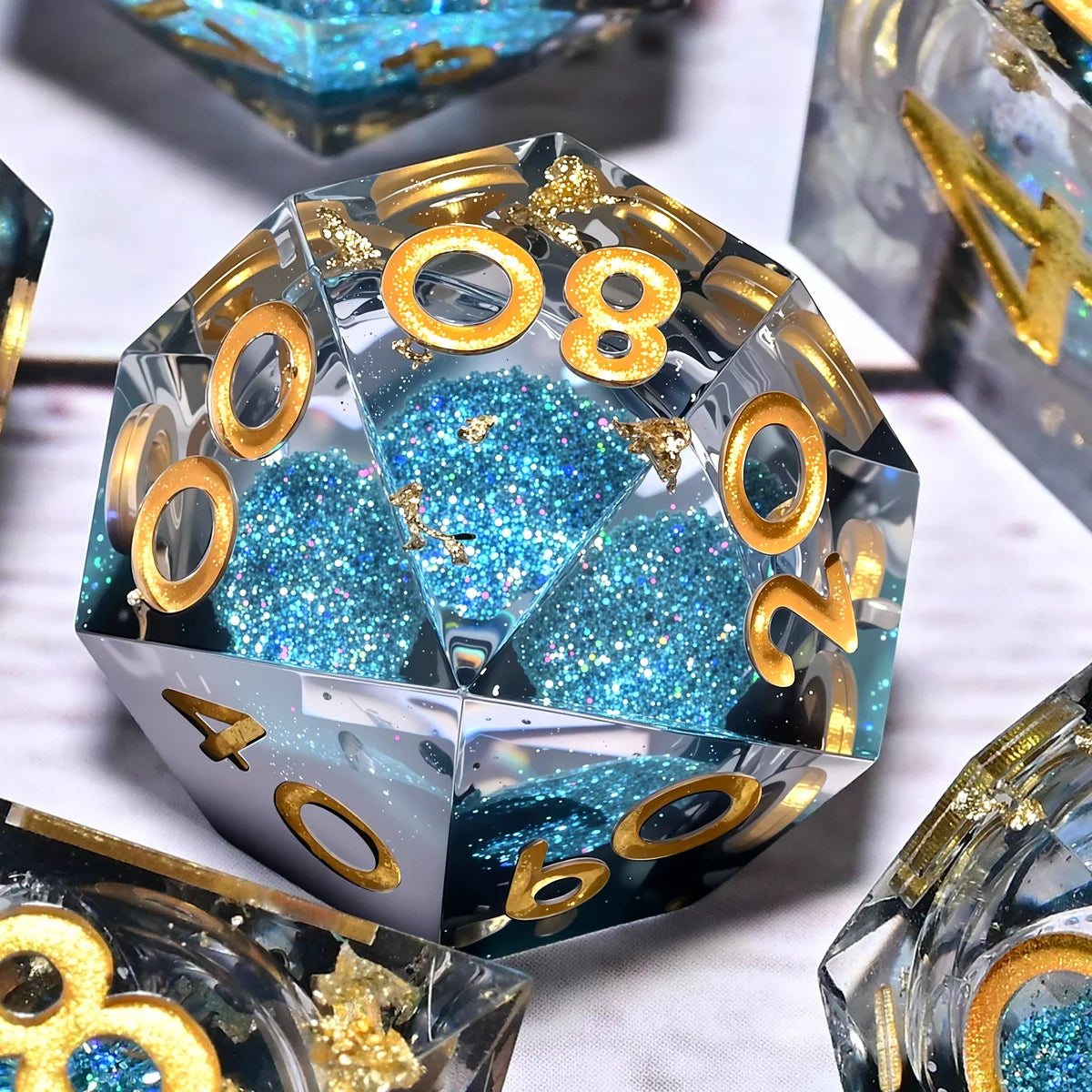 7PCS resin Dice Set Dragon and Dungeon Polyhedral  Dice, Punk Style Role-Play RPG Explorer MTG Pioneer Game DND Dice Set