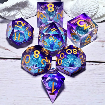 7PCS resin Dice Set Dragon and Dungeon Polyhedral  Dice, Punk Style Role-Play RPG Explorer MTG Pioneer Game DND Dice Set