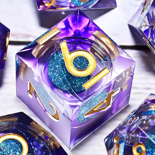 7PCS resin Dice Set Dragon and Dungeon Polyhedral  Dice, Punk Style Role-Play RPG Explorer MTG Pioneer Game DND Dice Set