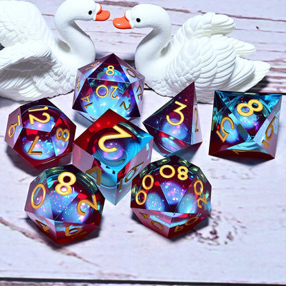 7PCS resin Dice Set Dragon and Dungeon Polyhedral  Dice, Punk Style Role-Play RPG Explorer MTG Pioneer Game DND Dice Set