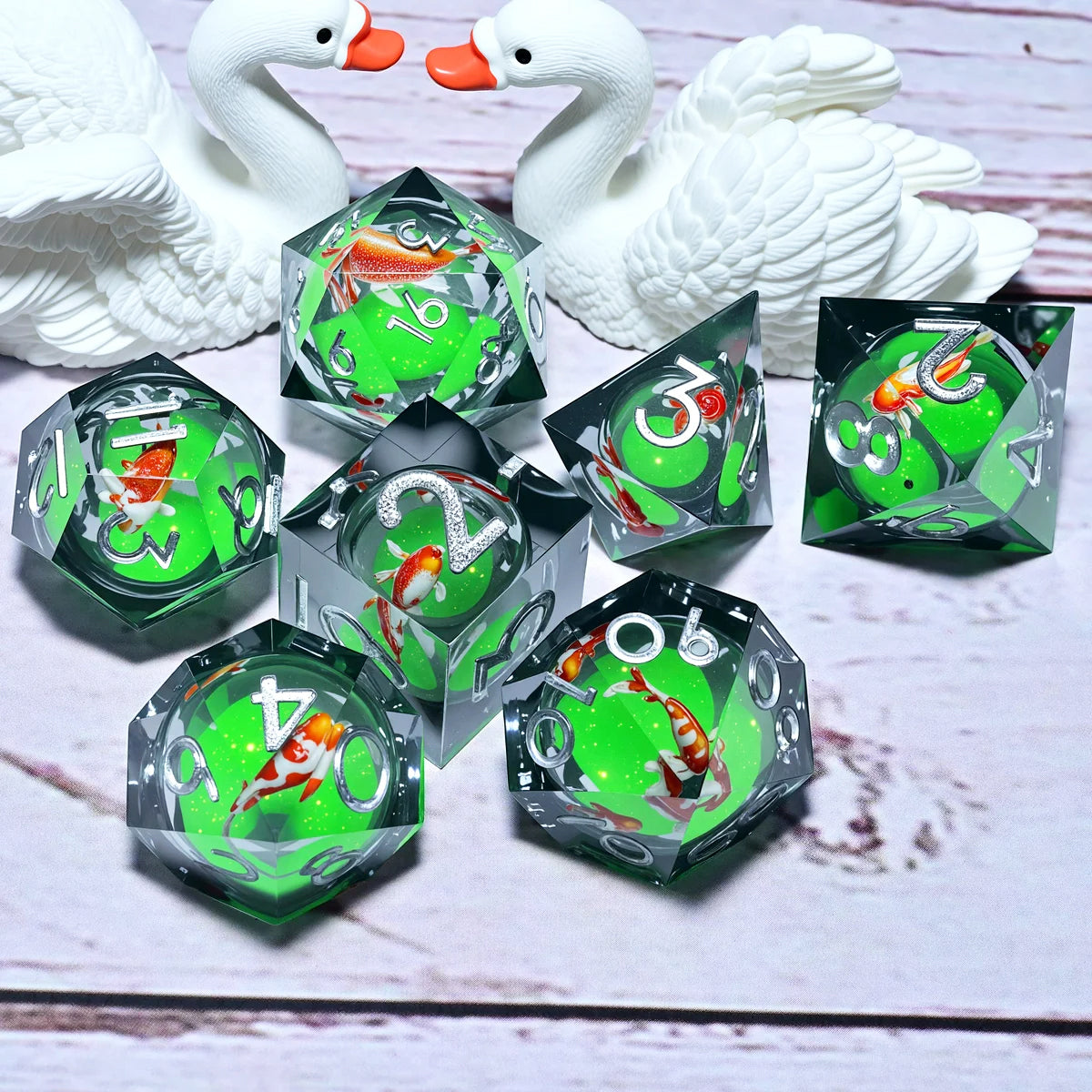 7PCS resin Dice Set Dragon and Dungeon Polyhedral  Dice, Punk Style Role-Play RPG Explorer MTG Pioneer Game DND Dice Set