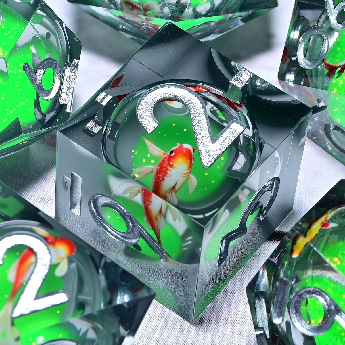 7PCS resin Dice Set Dragon and Dungeon Polyhedral  Dice, Punk Style Role-Play RPG Explorer MTG Pioneer Game DND Dice Set
