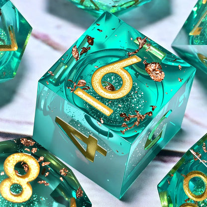 7PCS resin Dice Set Dragon and Dungeon Polyhedral  Dice, Punk Style Role-Play RPG Explorer MTG Pioneer Game DND Dice Set