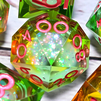 7-Piece Resin Dice Set, Dragon and Dungeon Polyhedral Dice, Punk Style Role-Playing RPG Explorer MTG Pioneer Game DND Dice Set