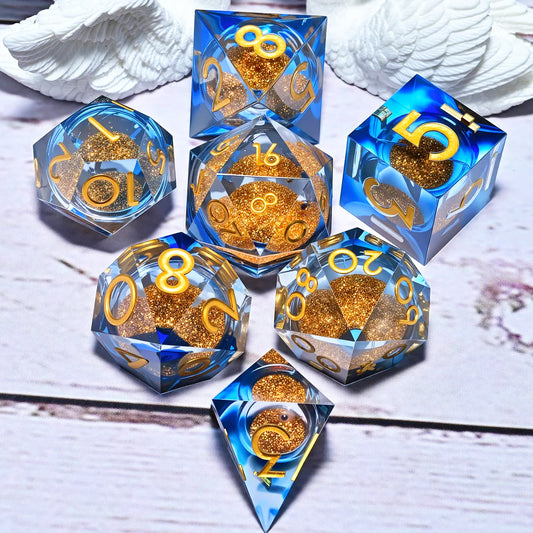 7PCS resin Dice Set Dragon and Dungeon Polyhedral  Dice, Punk Style Role-Play RPG Explorer MTG Pioneer Game DND Dice Set