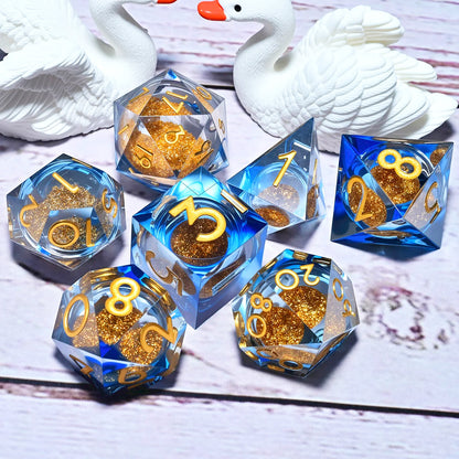 7PCS resin Dice Set Dragon and Dungeon Polyhedral  Dice, Punk Style Role-Play RPG Explorer MTG Pioneer Game DND Dice Set