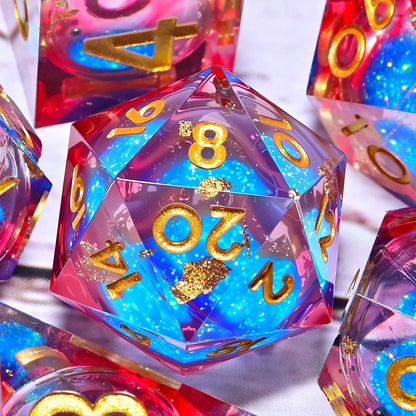 7PCS resin Dice Set Dragon and Dungeon Polyhedral  Dice, Punk Style Role-Play RPG Explorer MTG Pioneer Game DND Dice Set