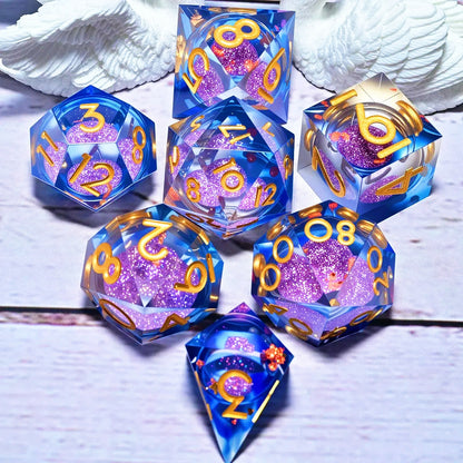 7PCS resin Dice Set Dragon and Dungeon Polyhedral  Dice, Punk Style Role-Play RPG Explorer MTG Pioneer Game DND Dice Set