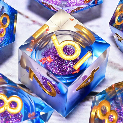 7PCS resin Dice Set Dragon and Dungeon Polyhedral  Dice, Punk Style Role-Play RPG Explorer MTG Pioneer Game DND Dice Set