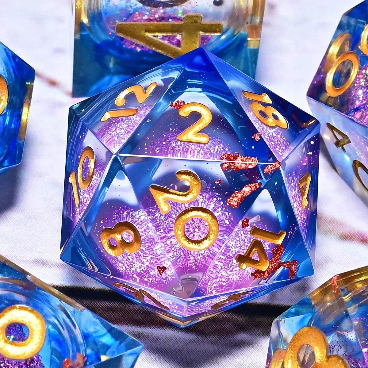 7PCS resin Dice Set Dragon and Dungeon Polyhedral  Dice, Punk Style Role-Play RPG Explorer MTG Pioneer Game DND Dice Set