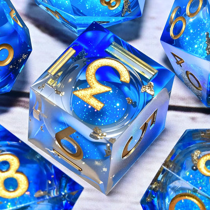 7-Piece Resin Dice Set, Dragon and Dungeon Polyhedral Dice, Punk Style Role-Playing RPG Explorer MTG Pioneer Game DND Dice Set