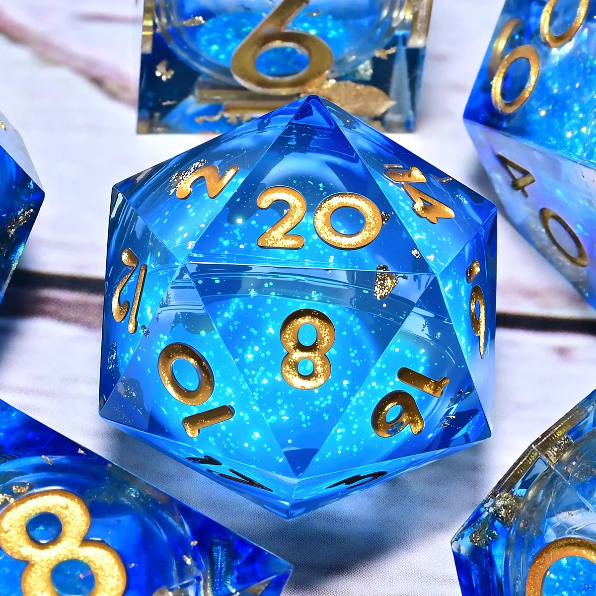 7-Piece Resin Dice Set, Dragon and Dungeon Polyhedral Dice, Punk Style Role-Playing RPG Explorer MTG Pioneer Game DND Dice Set