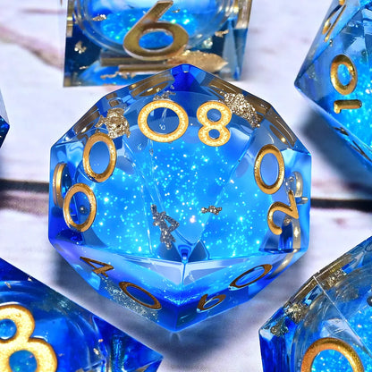 7-Piece Resin Dice Set, Dragon and Dungeon Polyhedral Dice, Punk Style Role-Playing RPG Explorer MTG Pioneer Game DND Dice Set