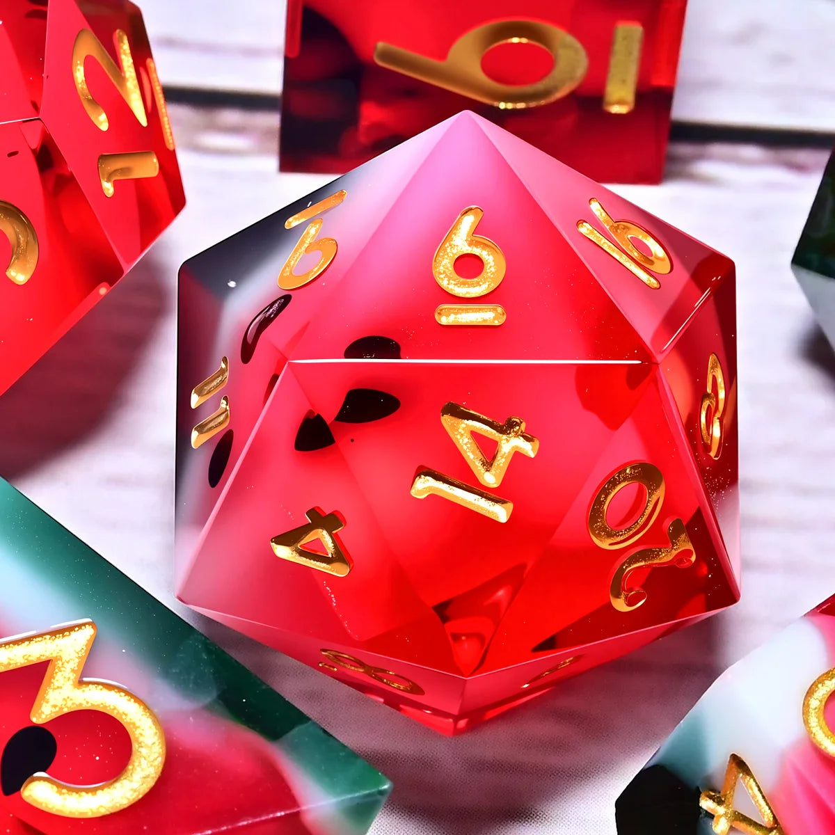 7PCS resin Dice Set Dragon and Dungeon Polyhedral  Dice, Punk Style Role-Play RPG Explorer MTG Pioneer Game DND Dice Set