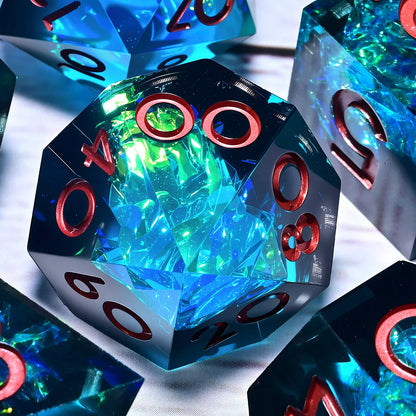 Set de 7 dés en résine pour jeux de rôle, style punk, idéal pour Dungeons & Dragons, MTG et autres jeux de société