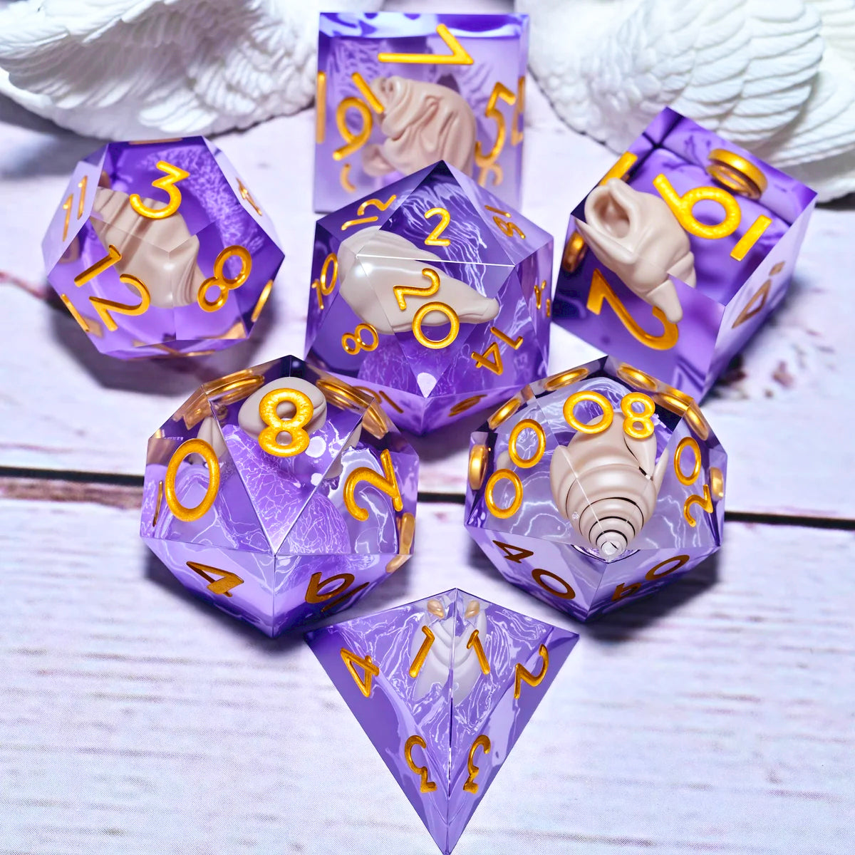 7PCS resin Dice Set Dragon and Dungeon Polyhedral  Dice, Punk Style Role-Play RPG Explorer MTG Pioneer Game DND Dice Set