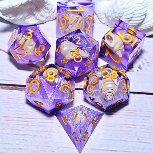 7PCS resin Dice Set Dragon and Dungeon Polyhedral  Dice, Punk Style Role-Play RPG Explorer MTG Pioneer Game DND Dice Set