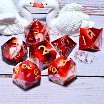 7PCS resin Dice Set Dragon and Dungeon Polyhedral  Dice, Punk Style Role-Play RPG Explorer MTG Pioneer Game DND Dice Set
