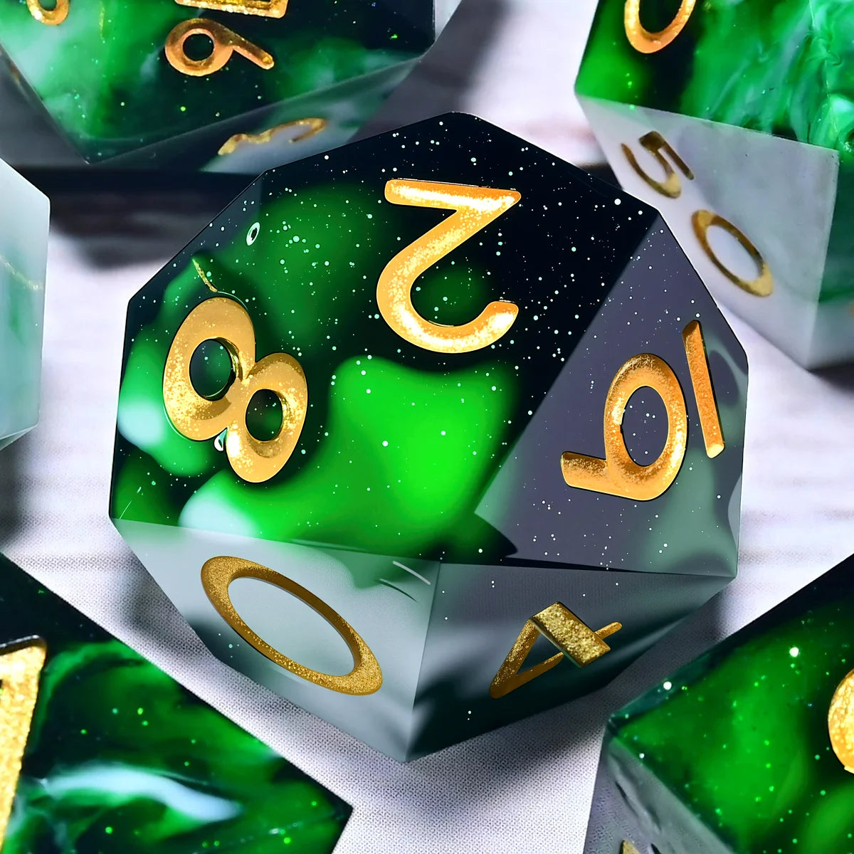 7PCS resin Dice Set Dragon and Dungeon Polyhedral  Dice, Punk Style Role-Play RPG Explorer MTG Pioneer Game DND Dice Set