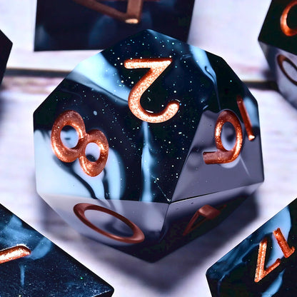 7PCS resin Dice Set Dragon and Dungeon Polyhedral  Dice, Punk Style Role-Play RPG Explorer MTG Pioneer Game DND Dice Set