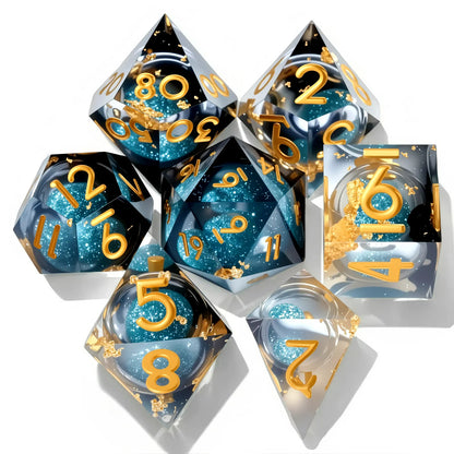 7PCS resin Dice Set Dragon and Dungeon Polyhedral  Dice, Punk Style Role-Play RPG Explorer MTG Pioneer Game DND Dice Set