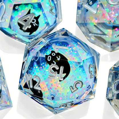 Lot de 7 dés en résine pour Donjons et Dragons, dés polyédriques, style punk pour jeux de rôle RPG, exploration, MTG, pionnier, jeu DND.